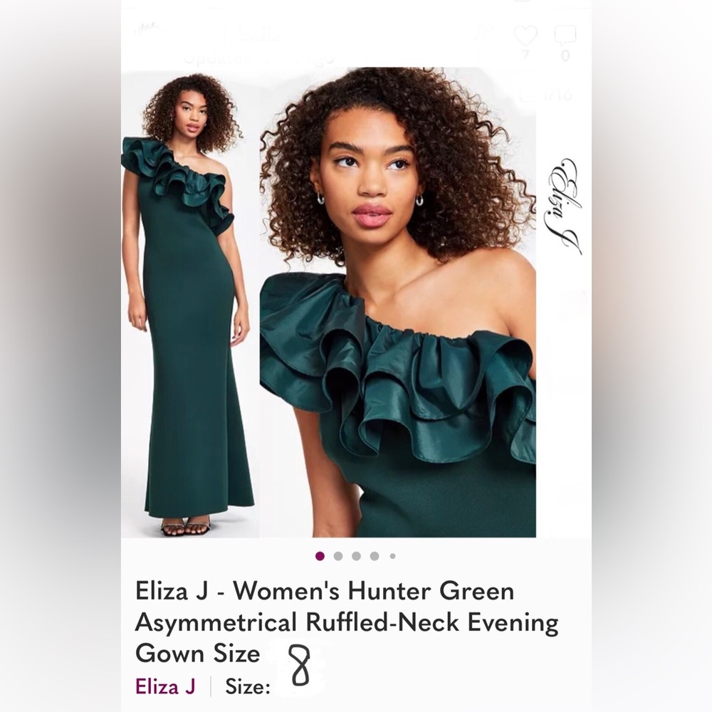 NEW ELIZA J one shoulder maxi dress in teal